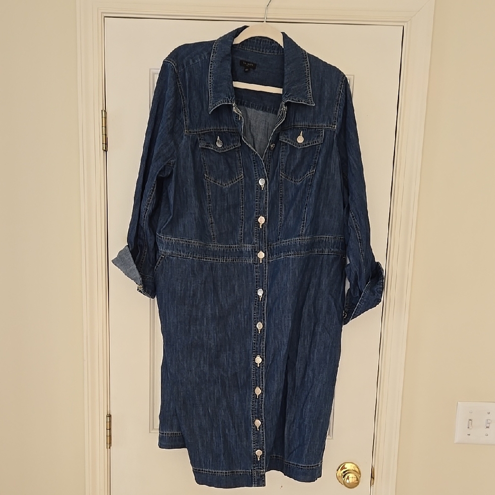 Talbots Blue Denim Midi Dress